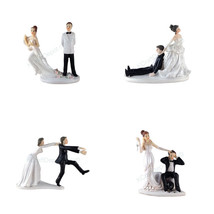 Funny Polyresin Figurine Wedding Cake Toppers Bride Groom Humor Marriage... - $15.59