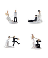 Funny Polyresin Figurine Wedding Cake Toppers Bride Groom Humor Marriage... - $15.59