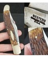 1967-1977 vintage pocket knife WESTERN S-062 jigged delrin BEAUTIFUL SCA... - $79.99