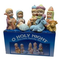 JOBAR O Holy Night 9pc Porcelain Nativity Christmas Holiday Religious Fi... - £6.09 GBP