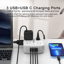 8-Outlet Surge Protector Power Strip with USB Ports, Extension Cord, Wall Mount  - $13.71