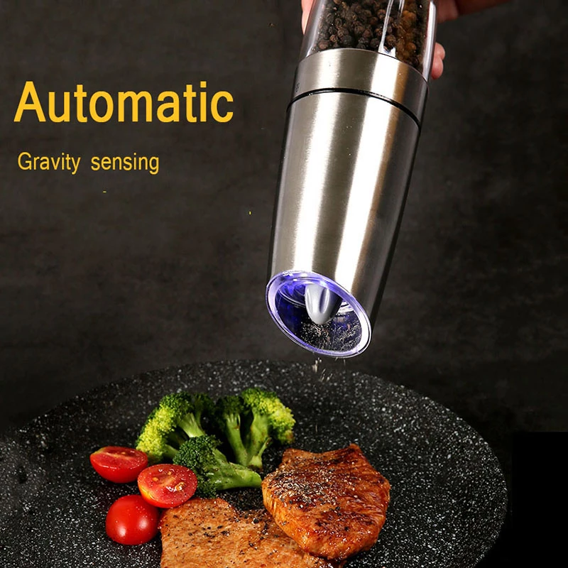 Electric Gravity Pepper Grinder Salt Grinder Adjustable Coarseness - £19.37 GBP+