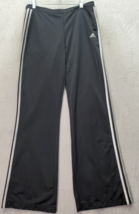 adidas Track Pants Men&#39;s Medium Black Polyester Embroidered Logo Elastic... - $18.46