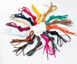 3mm FLAT Shoelaces Thin Waxed Cotton Dress Oxford Shoe Laces Colored Sho... - $5.96