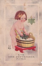 Cute Child Washing His Fig Leaf in Washtub Bernard Wall 1914 Postcard D47 - £2.39 GBP
