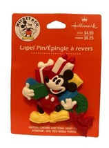 VINTAGE 1997 MICKEY MOUSE Christmas Holiday Hallmark Disney Pin Brooch L... - $14.95