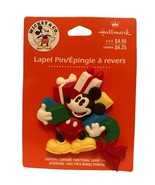 VINTAGE 1997 MICKEY MOUSE Christmas Holiday Hallmark Disney Pin Brooch L... - $14.95