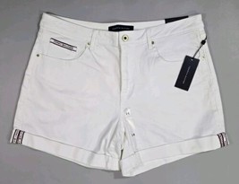 New TOMMY HILFIGER Size 14 Logo Tape Womens Shorts Greenwich Midrise Str... - $23.05