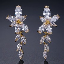 Efily Newest Cubic Zirconia Drop Earrings for Women Fashion Jewelry Bridal Dangl - £15.34 GBP