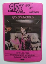 Rick Springfield Backstage Pass Original Pop Rock Music 1982 Dogs In Limousine - £22.50 GBP