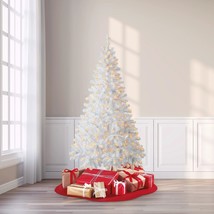 Holiday Time Prelit 6.5&#39; Madison White Pine Christmas Tree Clear Lights - £69.61 GBP