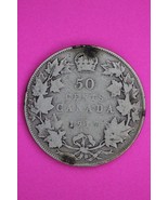 1917 Canada Silver Half Dollar Scarce Semi Key Date Coin .800 Fine Silve... - $28.61 CAD