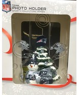 NE Patriots NBA Team Photo Holder Christmas Tree Holiday Snowman  NIB