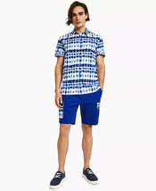 Sun + Stone Men&#39;s Daniel Printed Shirt in Coastal Navy-2XL - $21.97