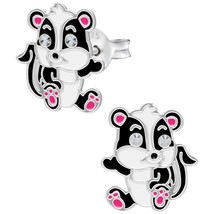 Squirrel 925 Silver Stud Earrings Jeweled with Crystals - £11.19 GBP