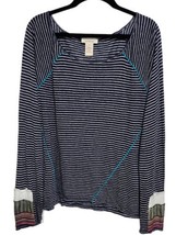 Sundance Medium Linen Striped Long Sleeve Patch Shirt  - £27.51 GBP