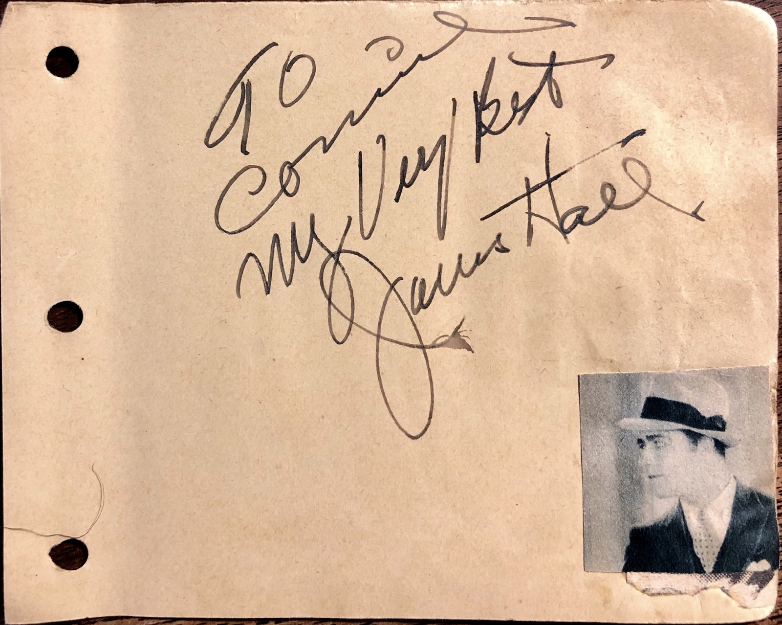 Primary image for JAMES HALL AUTOGRAPHED SIGNED 1930s ALBUM PAGE The Canary Murder Case RARE!