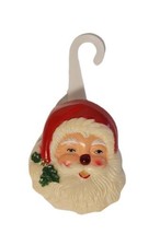 Vintage Santa Face Hat &amp; Holly 2&quot; Tall Plastic Ornament Rare - £10.21 GBP