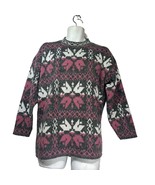 Needles &amp; Yarn Pink Gray Snowflake Winter Holiday Pullover Sweater - $39.59