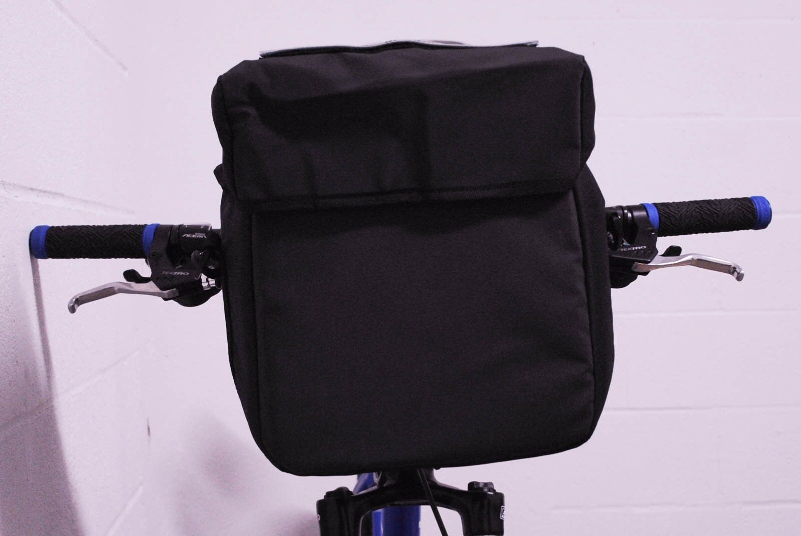 Waterproof Bicycle Handlebar Bag w/Map Holder,Shoulder Strap,Black