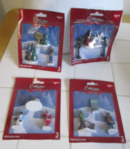 4 Pkgs (12 Pcs) Cobblestone Corners Winter Village Minature Figurines Nip - £9.43 GBP