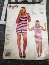 Charades Bad Girl Sexy Prisoner Costume Black/White Stripes size Medium new M - £15.87 GBP