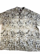 Ocean Pacific Shirt Men 3XL Tall Hawaiian Tropical Button Down Flower Green - £15.73 GBP