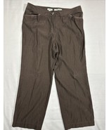 J Jill Brown Linen Silk Blend Crop Ankle Women’s Pants 16 P Lagenlook Ca... - $19.93