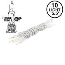 Connectible 5.5 Ft White Wire 10 Clear Mini Lights - £8.79 GBP