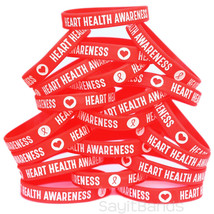 20 Heart Health Awareness Bracelets High Quality Heart Disease Aware Wristbands - £15.78 GBP