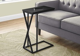 C-Shaped Black Accent Table: Modern End/Side Snack Table for Living Room - $76.99