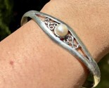 Handmade Cuff Bangle Bracelet Jewelry German Silver, Natural Pearl 3, Fr... - $17.63