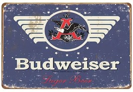 Budweiser Lager Beer Vintage Novelty Metal Sign 12&quot; x 8&quot; Wall Art - $8.98