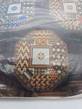 Vtg NOS Golden Bee Bargello Sampler Orange Needlepoint Picture Pillow To... - $39.67