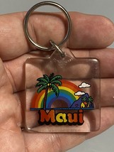 Maui Hawaii Beach Rainbow Souvenir Travel Keychain Key Ring - £9.66 GBP