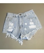 SHEIN Jean Shorts Distressed Ripped Raw Hem Women’s Size 6 Blue - $260.71 MXN