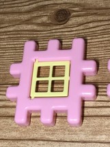 Little Tikes Wee WAFFLE BLOCKS 4&quot; Building PASTEL Pink Window *Lot of 2* - £6.25 GBP