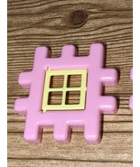 Little Tikes Wee WAFFLE BLOCKS 4&quot; Building PASTEL Pink Window *Lot of 2* - £6.28 GBP