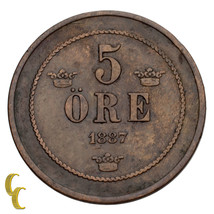 1887 Suède 5 Ores (VF) Très Bon État - $31.65