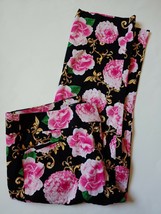 7th Avenue New York &amp; Co Cropped Capri Pants Womens Size 14 Black Floral Stretch - £18.69 GBP