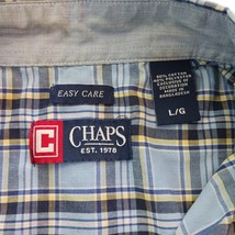 Chaps Easy Care  Men's Blue & Yellow Plaid Long Sleeve Button Down Shirt Size L image 4