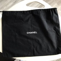 Channel Black Dust Bag Drawstring Close Logo Cotton Storage Made in France - £28.32 GBP