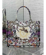 Classic book tote canvas bag totem fashionable embroidery Jouy Sauvage b... - $180.00+