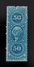 1862-71 50c U.S. Internal Revenue, Mortgage, George Washington, R59c, Blue - $1.49