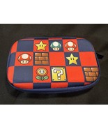 Super Mario Nintendo Carry Case Red Blue Travel Pouch Mushrooms &amp; Stars - $20.58 CAD