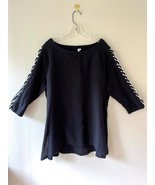 Lulu B Size L Tunic Stretch Black Gauze Crinkle Cut Out Sleeve Swim Cove... - $423.45 MXN