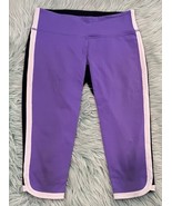 Lululemon Cropped Leggings Size 4 Black Purple White Capri Running Athletic - €30,09 EUR