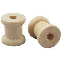 Bluemoona 100 PCS - Natural Wood Empty Thread Spools Cylinder Craft Roun... - $5.99
