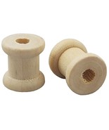 Bluemoona 100 PCS - Natural Wood Empty Thread Spools Cylinder Craft Roun... - £4.68 GBP