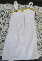 Sophia&#39;s Doll White Dress Silky With Gold Sequins Trim 2012 - £10.07 GBP